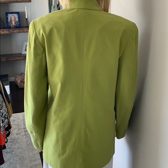 LIME GREEN SAKS FIFTH AVE SILK BLAZER! PERFECTION! - Picture 6 of 8